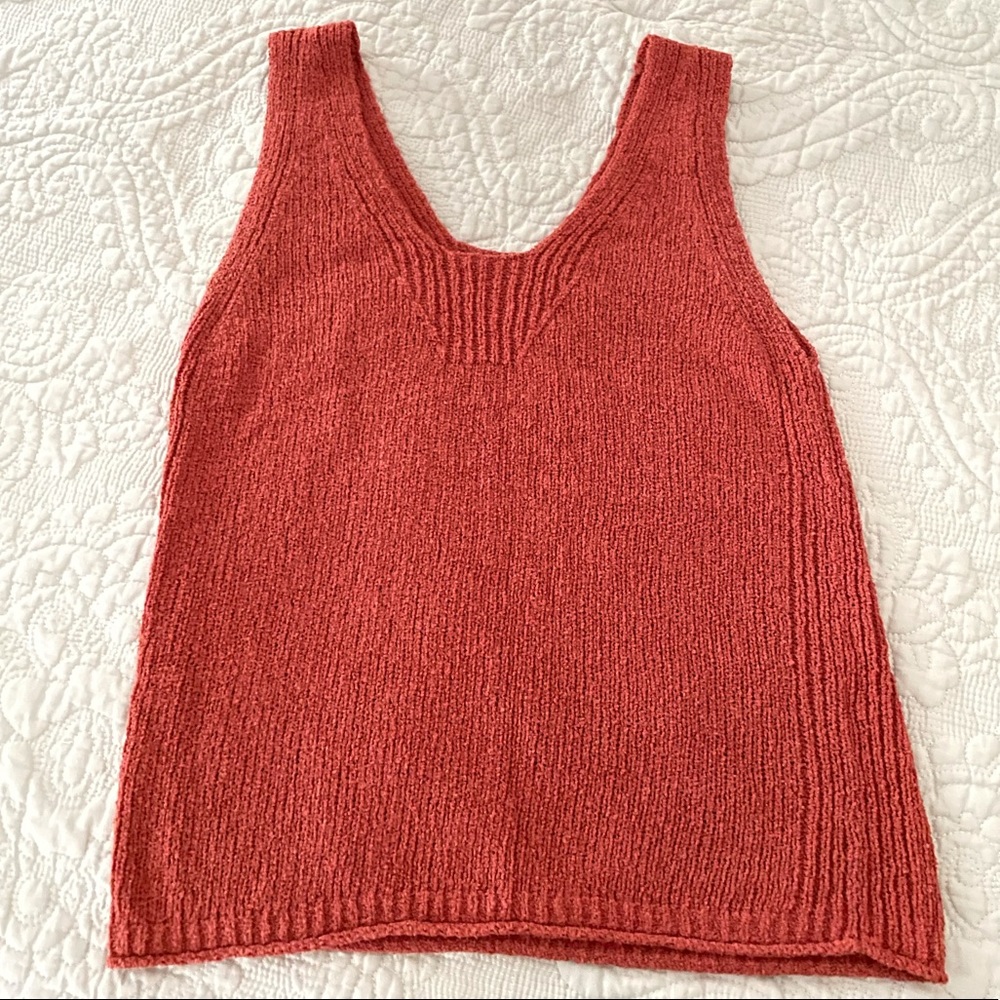 Madewell red knit top, Size XS